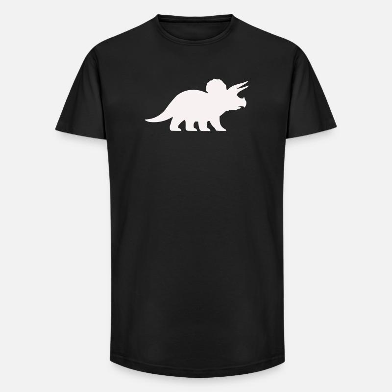 Triceratops Silhouette – Minimal Dino - Long Fit Men's T-Shirt - black