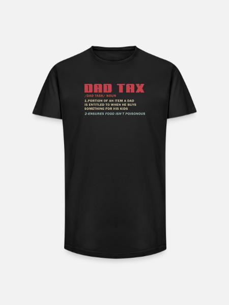 Dad Tax Meme Tee: Kiddos’ Deduction - Long Fit Men's T-Shirt - black