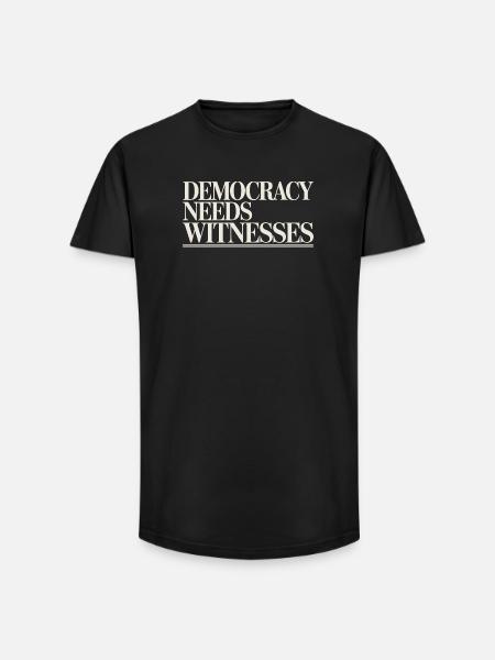 Democracy Needs Witnesses Press Freedom - Long Fit Men's T-Shirt - black