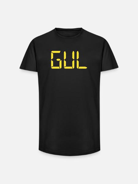 Gelb – LCD - Long Fit Männer T-Shirt - Schwarz