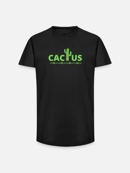 cactus, humorous cactus - Long Fit Men's T-Shirt - black