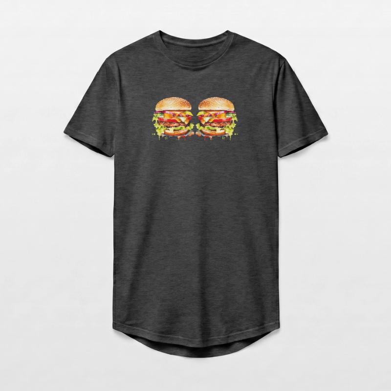Explosion de l’aquarelle de Burger T-shirt coupe longue homme