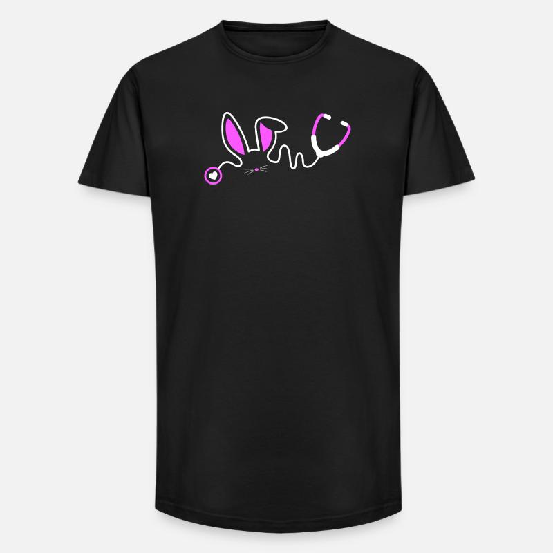 Stethoscope Bunny Whimsy - Long Fit Männer T-Shirt - Schwarz