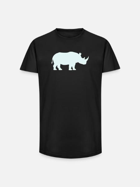 Pastel Rhino Silhouette - Long Fit Men's T-Shirt - black