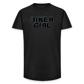 Biker girl glitch - Long Fit Men's T-Shirt - black - Front - AI Model Male 185 light (185cm)