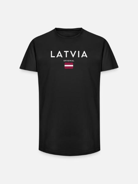 Latvian flag, Latvian pride - Long Fit Men's T-Shirt - black