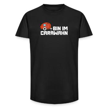 Caravan Caravan Madness Camping Cool Sayings - Long Fit Men's T-Shirt - black - Front - AI Model Male 185 light (185cm)
