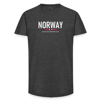 Norway - Norge - Norwegen - Flagge - Skandinavien - Long Fit Männer T-Shirt - Anthrazit - Vorne - AI Model Male 185 light (185cm)