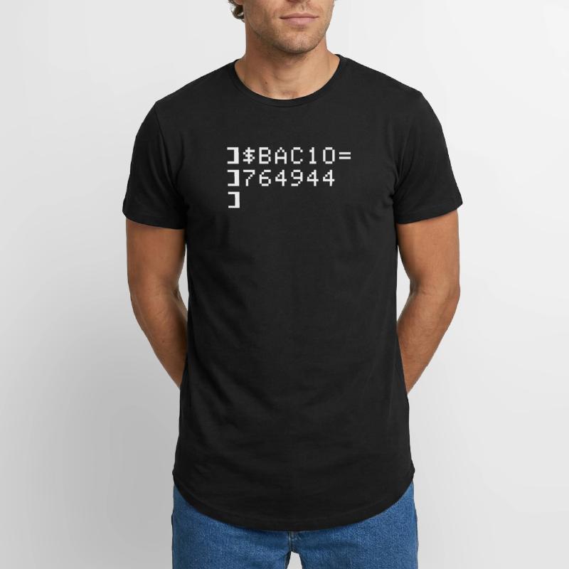 Bacio BAC10 8-Bit Esadecimal Code Nerd Pixel Art Long Fit Men's T-Shirt