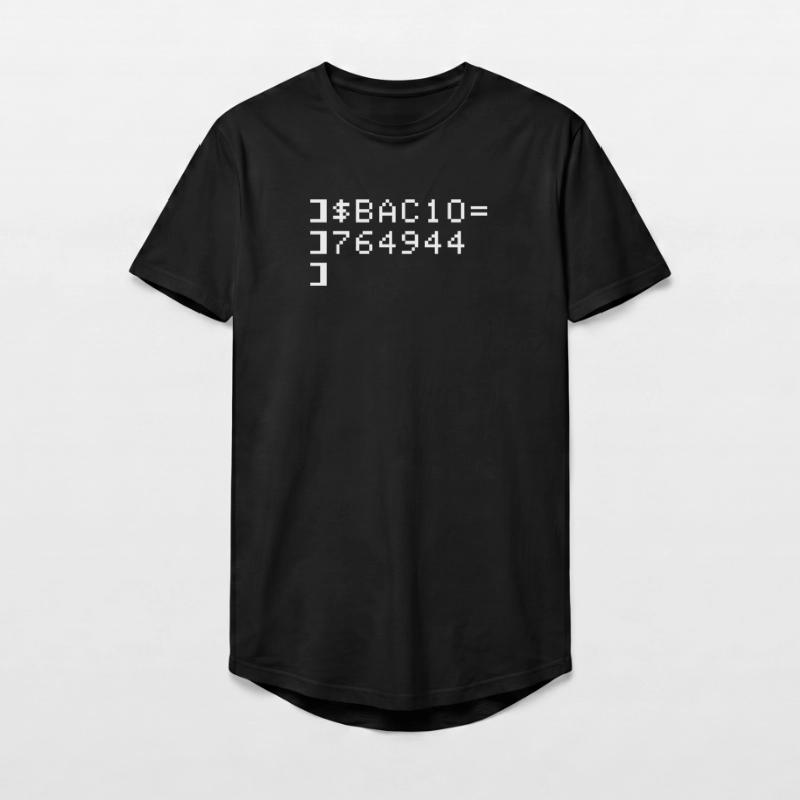 Bacio BAC10 8-Bit Esadecimal Code Nerd Pixel Art Long Fit Men's T-Shirt