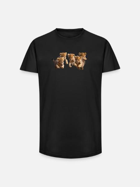 Katzenkinder sind gut drauf - Long Fit Männer T-Shirt - Schwarz