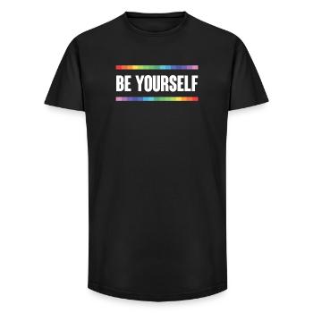 LGBTQ Pride Month - Be Yourself - Long Fit Men's T-Shirt - black - Front - AI Model Male 185 light (185cm)