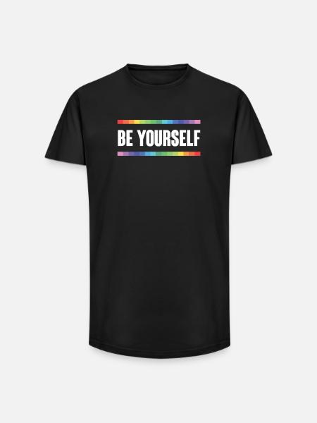 LGBTQ Pride Month - Be Yourself - Long Fit Men's T-Shirt - black