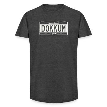 T-Shirt Dokkum Hoodie Ijsselmeer Holland - T-shirt coupe longue homme - charbon - Devant - AI Model Male 185 light (185cm)