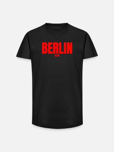Berlin 030 - T-shirt herr med lång passform - svart