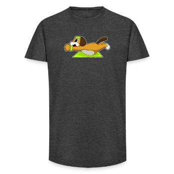 Dressage abdominal canin Bodybuilding - T-shirt coupe longue homme - charbon - Devant - AI Model Male 185 light (185cm)