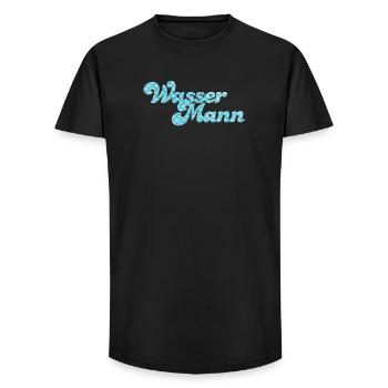 Wassermann Schuppen Wasser Sternzeichen Pool - Long Fit Männer T-Shirt - Schwarz - Vorne - AI Model Male 185 light (185cm)