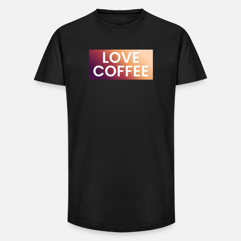 Kaffee Liebe im Farbverlauf - Long Fit Männer T-Shirt - Schwarz
