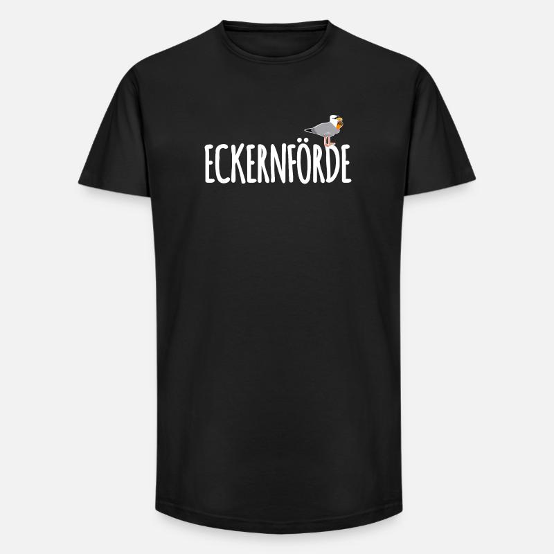 Eckernförde Möwe Ostsee - Long Fit Männer T-Shirt - Schwarz