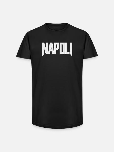 Napoli - Naples lettering white - Long Fit Men's T-Shirt - black