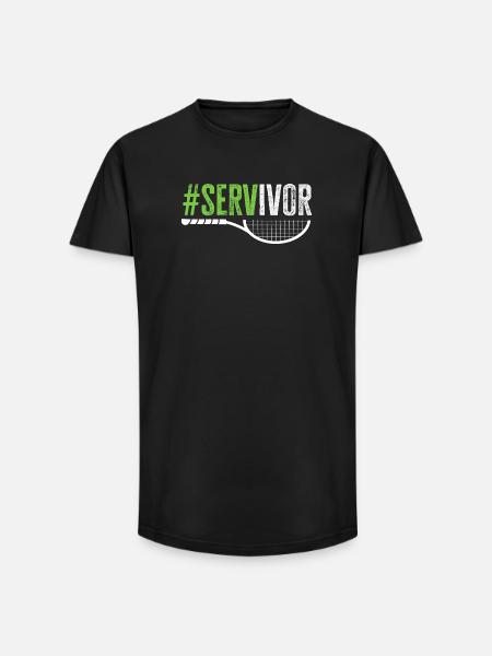 Tennis Player Servivor Lover Fun - Long Fit Men's T-Shirt - black