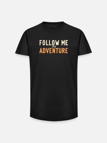 Suivez-Moi C'est l'Aventure - T-shirt coupe longue homme - noir