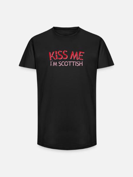 Kiss Me I'm Scottish - Long Fit Men's T-Shirt - black
