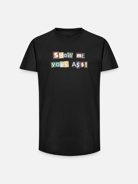 SYMA Letter Collage - Long Fit Männer T-Shirt - Schwarz