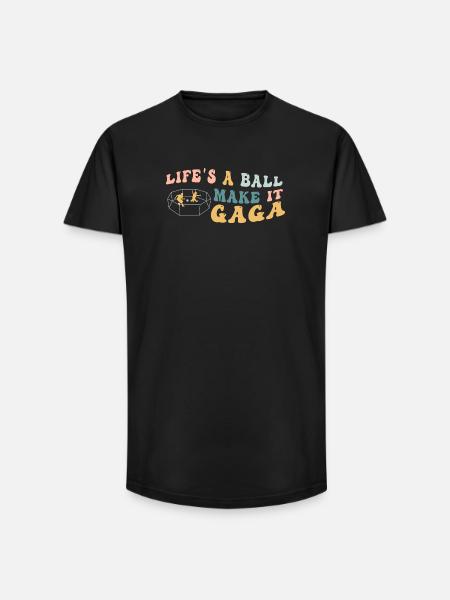 Life's A Ball Make It Gaga - Long Fit Men's T-Shirt - black