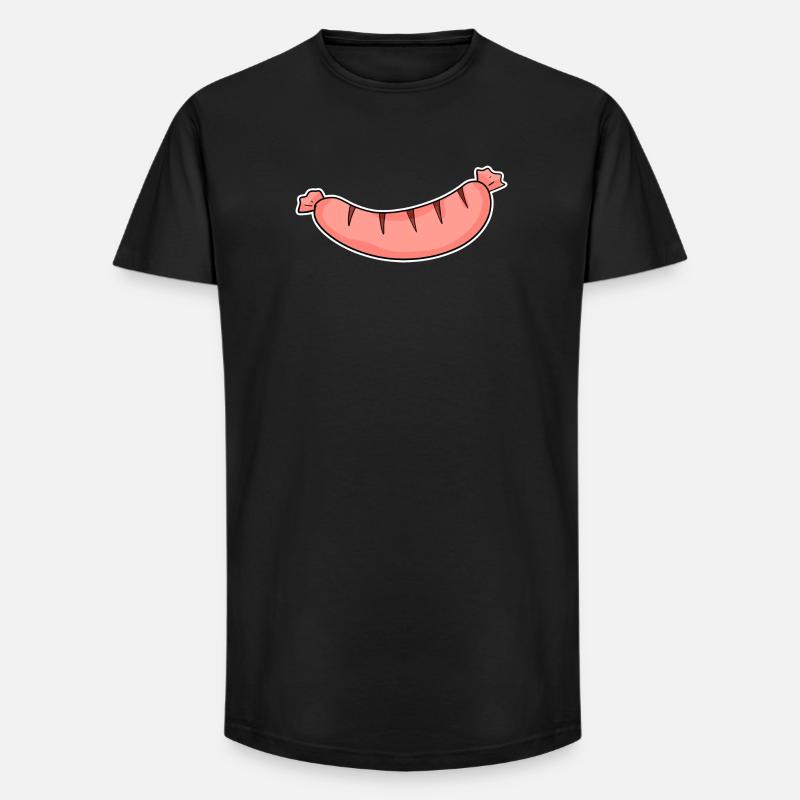 Wurst Motiv - Long Fit Männer T-Shirt - Schwarz