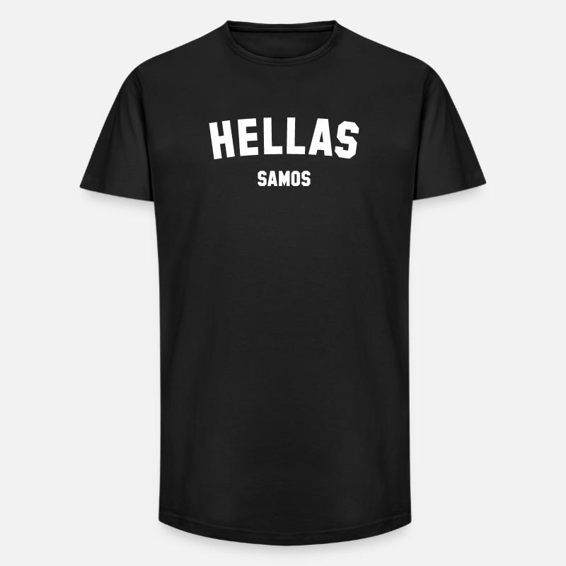 HELLAS SAMOS Grèce - T-shirt coupe longue homme - noir