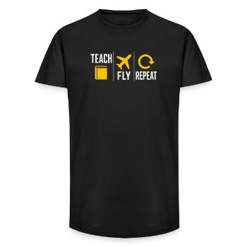 Flight Instructor Cfi Pilot Aviation Instructor - Long Fit Men's T-Shirt - black - Front - AI Model Male 185 light (185cm)