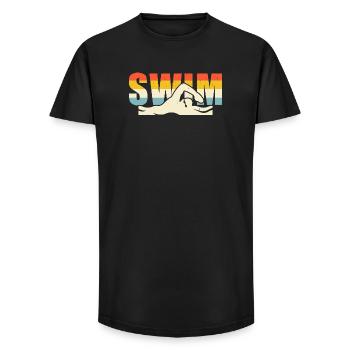 Natation Sports nautiques Float Gifts - T-shirt coupe longue homme - noir - Devant - AI Model Male 185 light (185cm)