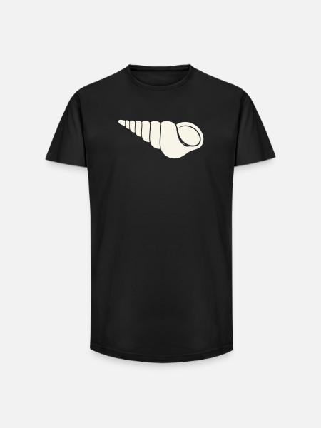 Coastal spiral shell sketch - Long Fit Men's T-Shirt - black