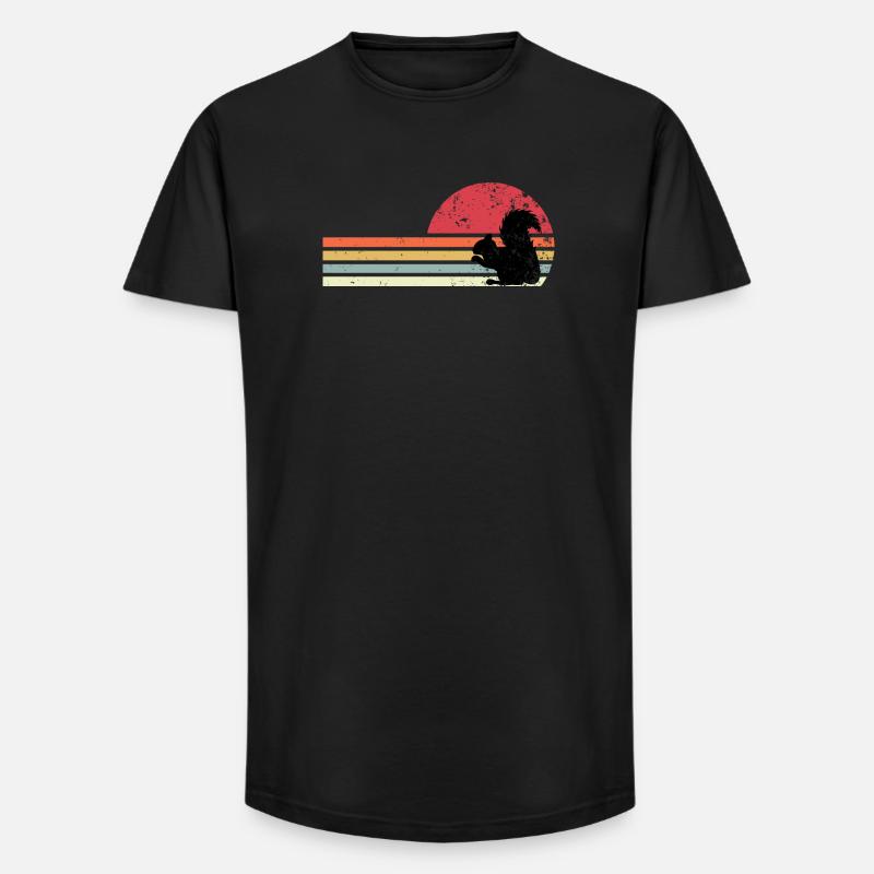 Retro-Eichhörnchen - Long Fit Männer T-Shirt - Schwarz