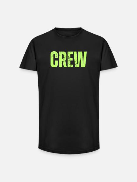 Crew Typography Green - Long Fit Men's T-Shirt - black