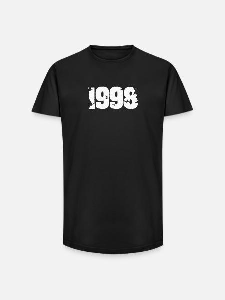 Été 1998 - T-shirt coupe longue homme - noir