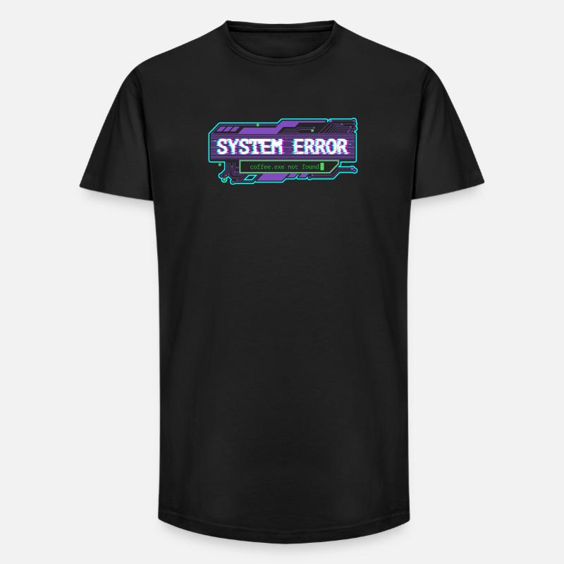 System Error – coffee.exe not found - Long Fit Männer T-Shirt - Schwarz