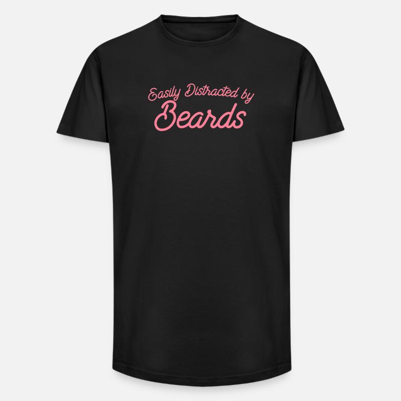Easily Distracted by Beards - Long Fit Men's T-Shirt - black
