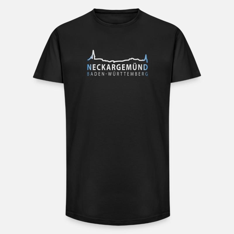 Neckargemünd - Silhouette - Long Fit Männer T-Shirt - Schwarz