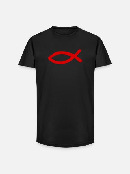 Jesus fish Ichthys fish fish - Long Fit Men's T-Shirt - black