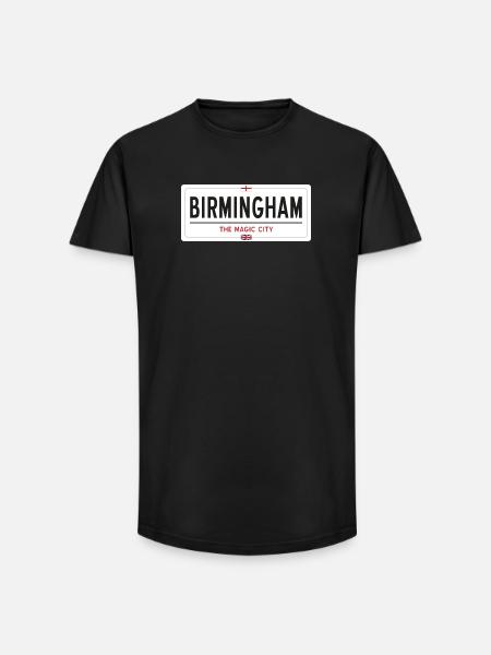 Birmingham place name sign - Long Fit Men's T-Shirt - black