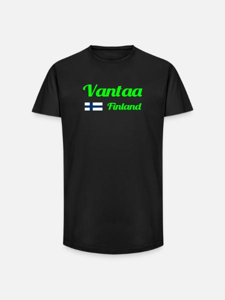 Vantaa Finland Print - Long Fit Men's T-Shirt - black