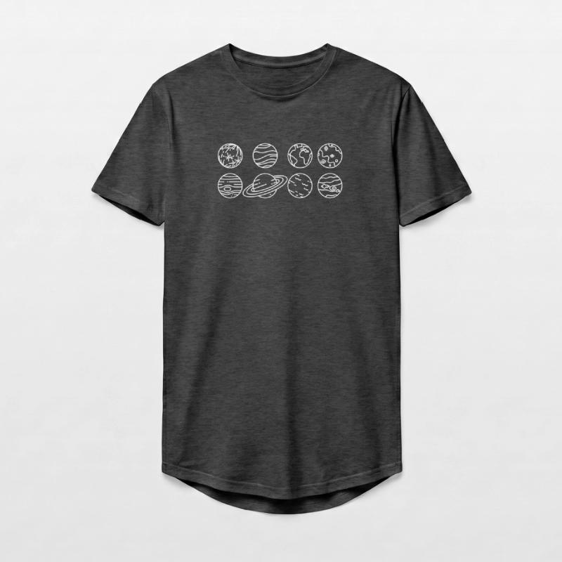 Solar System Planets – Solar System Space Long Fit Men's T-Shirt