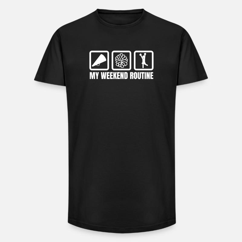 Ma routine du week-end - T-shirt coupe longue homme - noir
