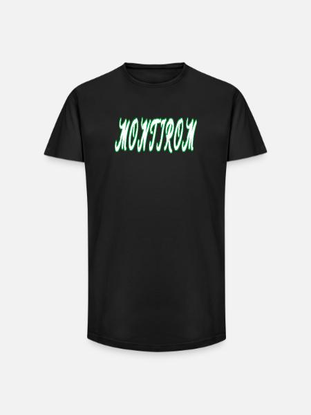 Montirom text - Long Fit Men's T-Shirt - black