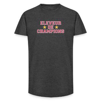 Eleveur de Champions - T-shirt coupe longue homme - charbon - Devant - AI Model Male 185 light (185cm)