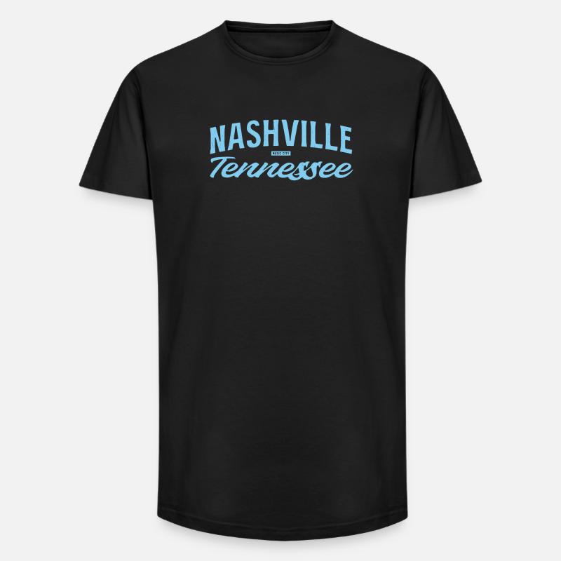 Nashville Script Blau - Long Fit Männer T-Shirt - Schwarz