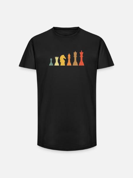 Chess Evolution Vintage Retro - Long Fit Men's T-Shirt - black