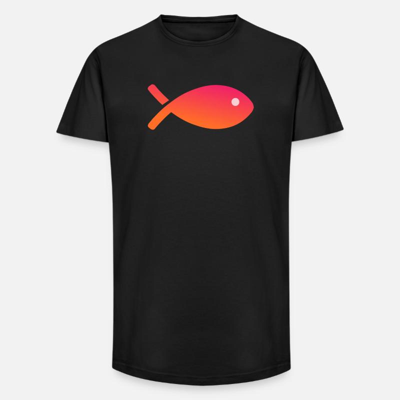 FISCH. APRILSCHERZ - Long Fit Männer T-Shirt - Schwarz